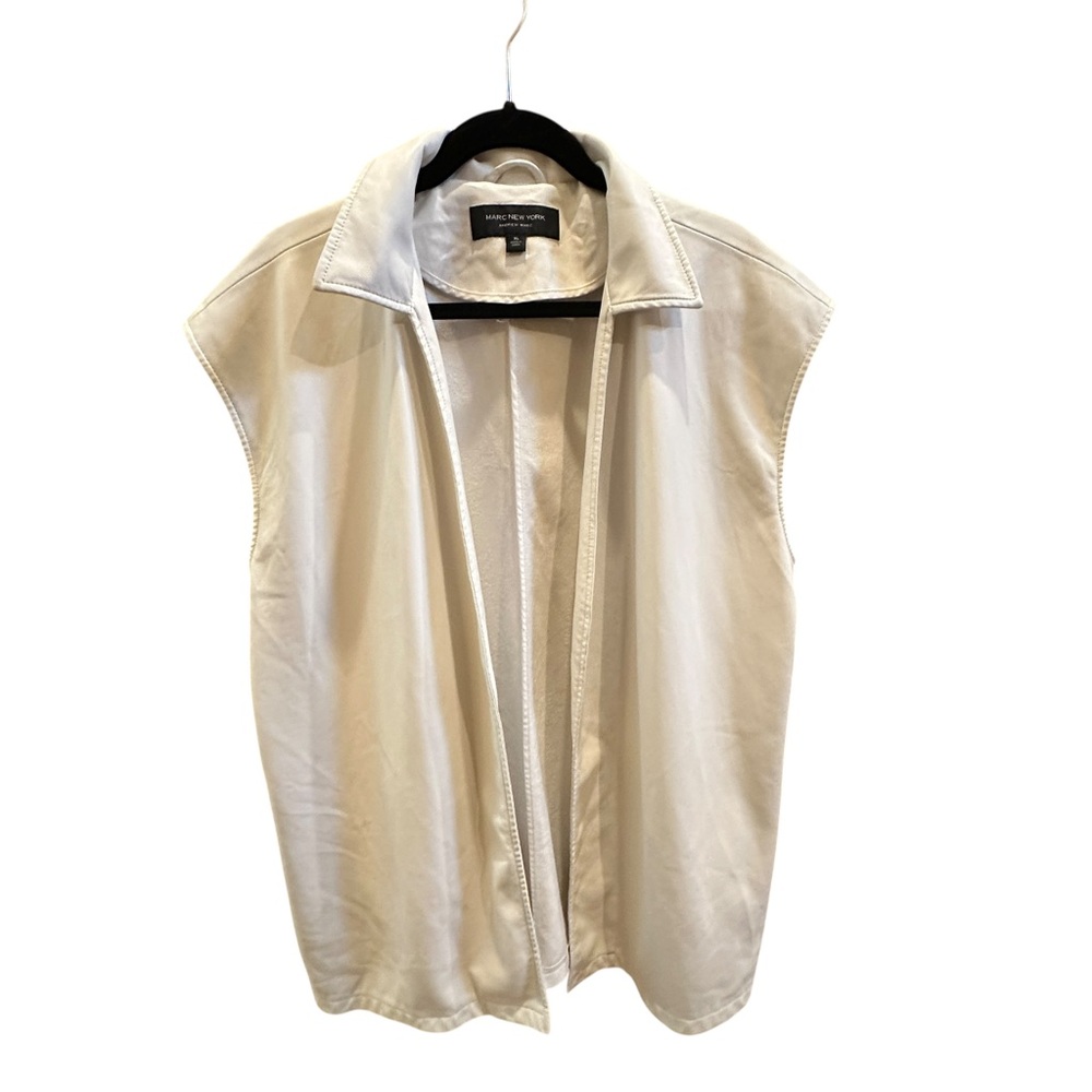Marc New York Cream Faux Leather Vest